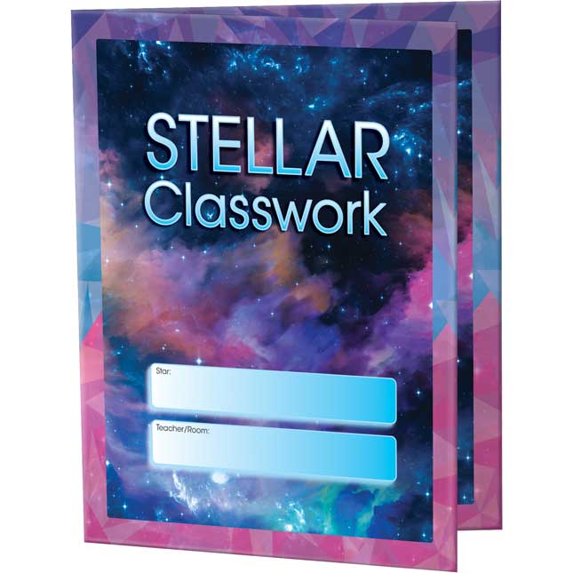 Galaxy-Themed Classwork Tri-Fold 3-Pocket Folders