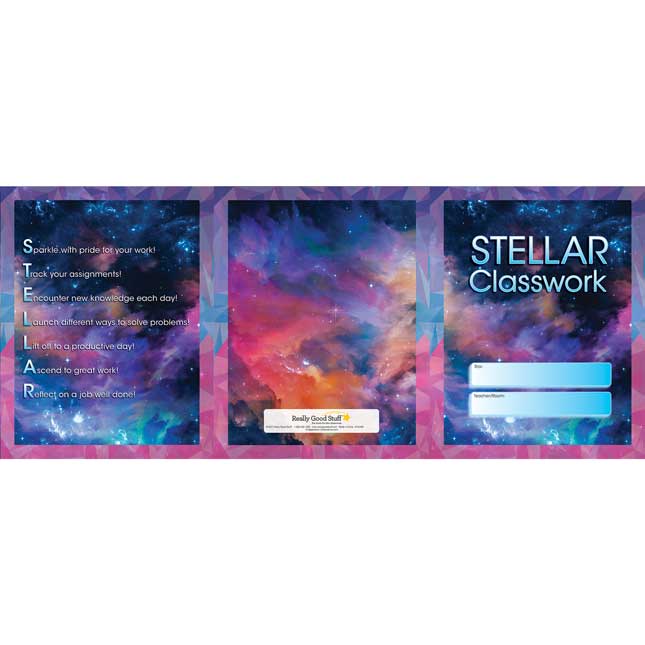 Galaxy-Themed Classwork Tri-Fold 3-Pocket Folders