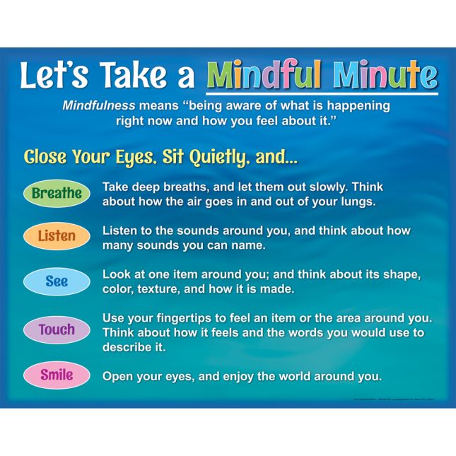 Really Good Stuff® Let's Take A Mindful Minute Poster - 1 poster