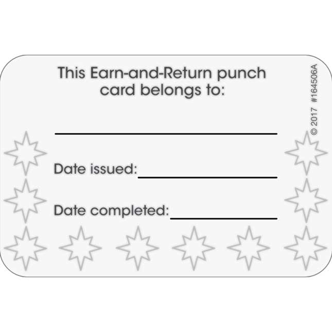 Galaxy-Themed Earn-And-Return Punch Cards