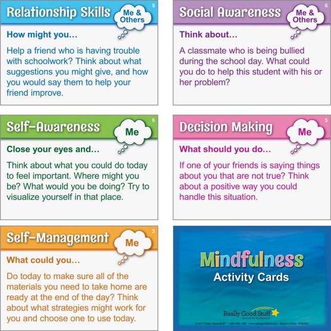 Really Good Stuff® Mindfulness Activity Cards - 40 cards