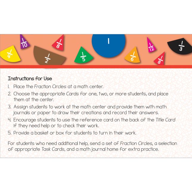 Fraction Circles Task Cards - 22 cards