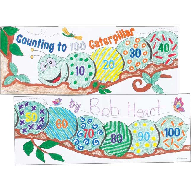 Ready-To-Decorate® Count To 100 Caterpillar Posters