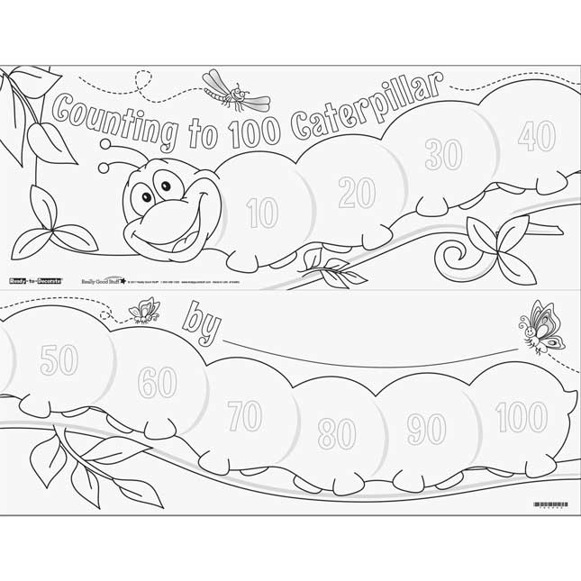 Ready-To-Decorate® Count To 100 Caterpillar Posters