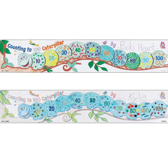 Ready-To-Decorate® Count To 100 Caterpillar Posters