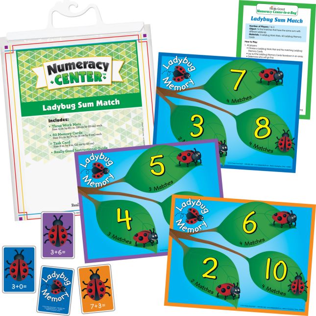 Really Good Stuff® Ladybug Sum Match Numeracy Center™ - 1 numeracy center_0