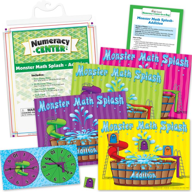 Monster Math Splash - Addition Numeracy Center™ Grades: K-2 - 1 numeracy center