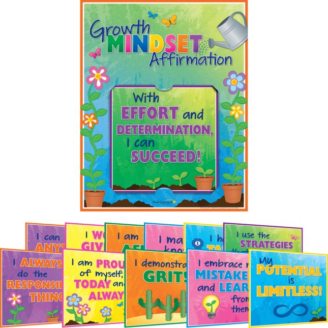 Really Good Stuff® Growth Mindset Affirmations 12-In-1 Poster Set_0