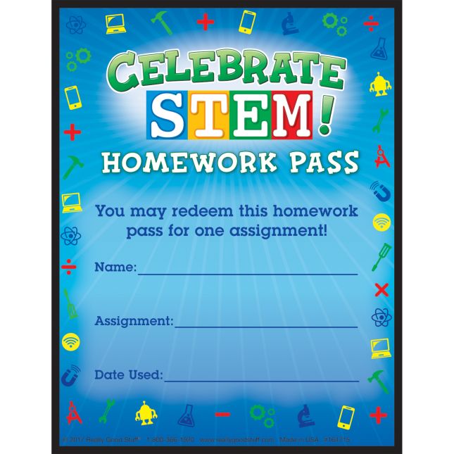 Celebrate STEM! Homework Passes - 50 passes