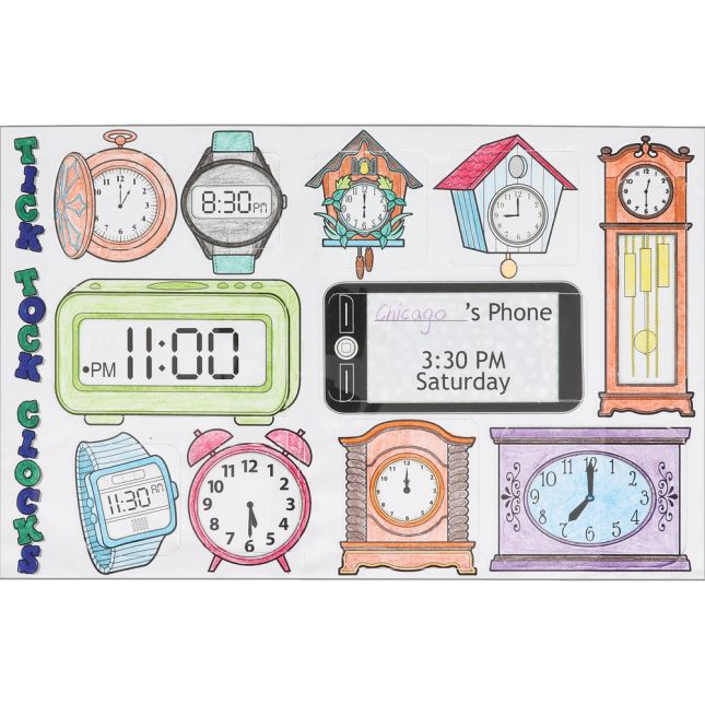 Ready-To-Decorate® Tick Tock Clocks Jumbo Lift-A-Flaps - 24 posters