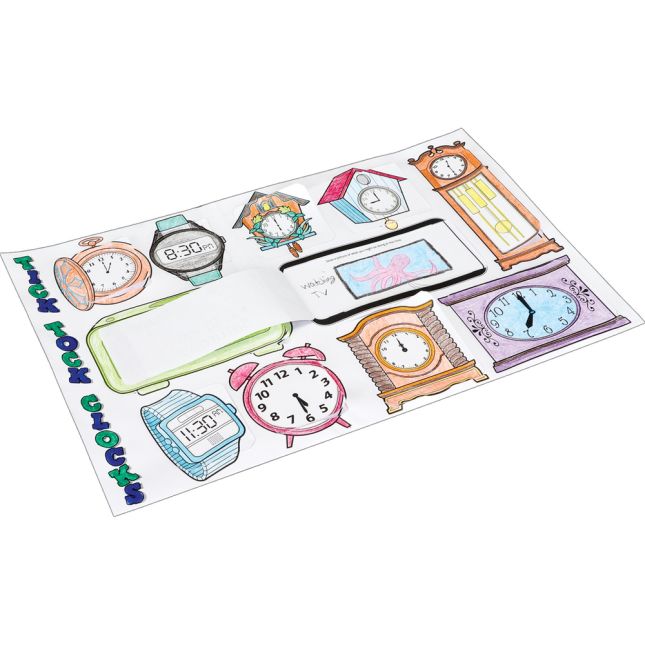 Ready-To-Decorate® Tick Tock Clocks Jumbo Lift-A-Flaps - 24 posters