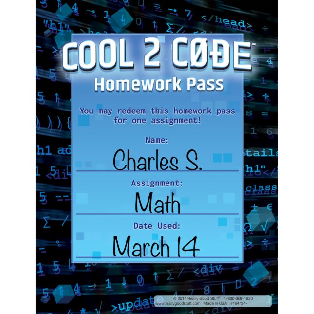 Cool 2 Code™ Homework Passes - 50 passes