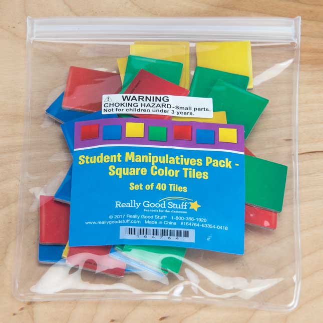 Classroom Manipulatives Kit - Square Color Tiles