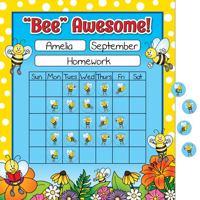 Bees Mini Incentive Charts And Stickers Kit