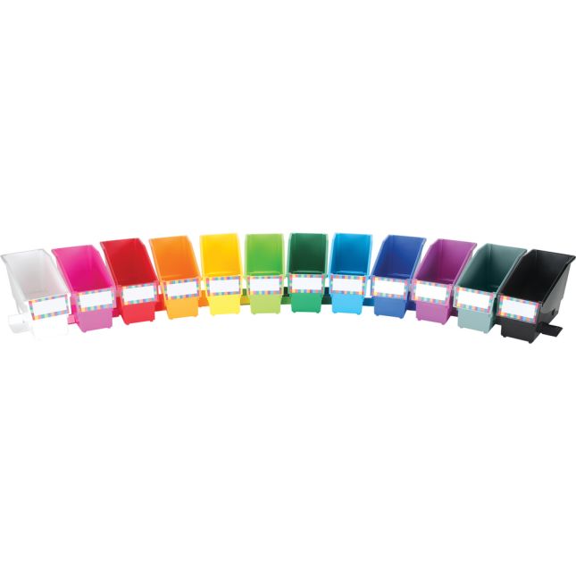 Durable Book And Binder Holders With Stabilizer Wings - 12-Pack Rainbow