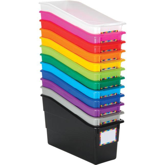 Durable Book And Binder Holders - 12-Pack Rainbow