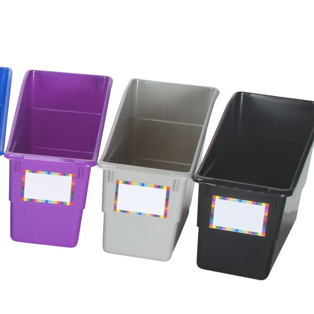 Classroom Stacking Bins - 12-Pack Rainbow