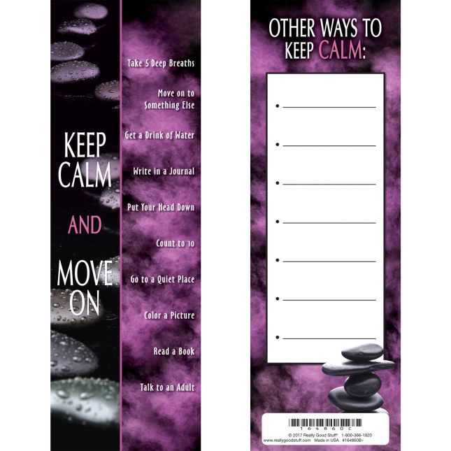 Keep Calm And Move On Stickers And Bookmarks - 24 stickers, 24 bookmarks