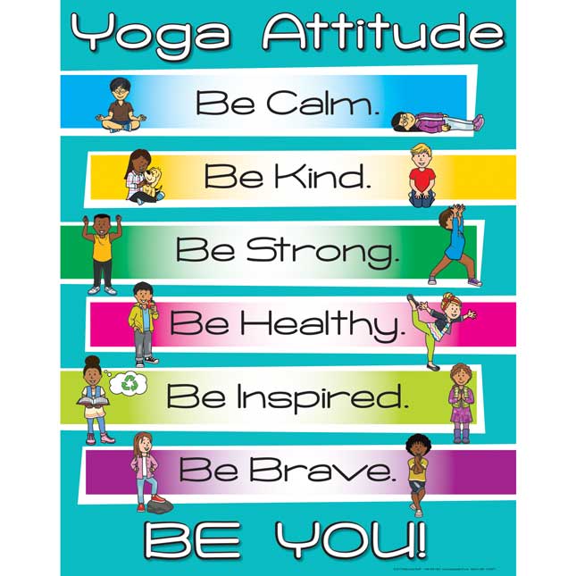 Really Good Stuff® Yoga And Mindfulness Kit - 1 poster, 24 chips