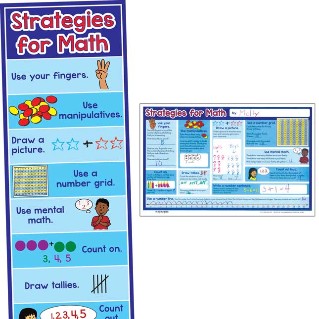 Math Strategies Banner And Activity Mats - 1 banner, 24 mats