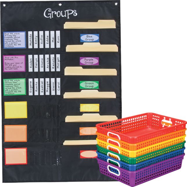 Grouping Pocket Chart And Paper Baskets Pack -