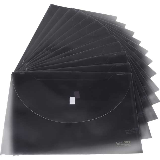 Plastic Envelopes With Hook-And-Loop Closures - 12 plastic envelopes