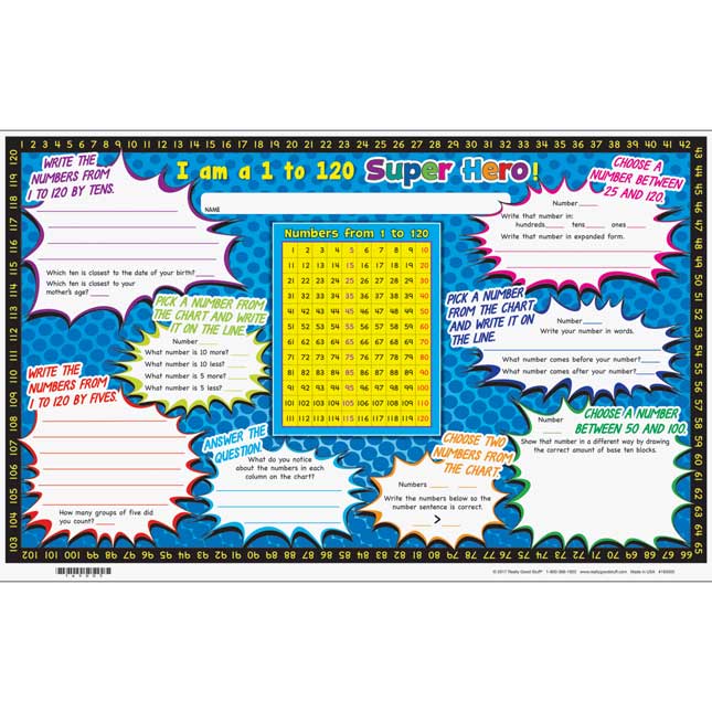 Numbers From 1 To 120 Activity Mats - 24 mats