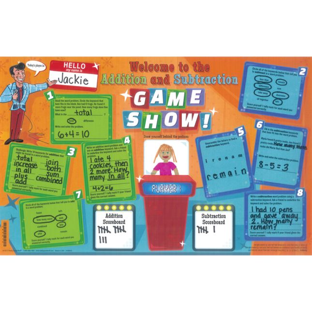 Addition-Subtraction Words Activity Mats - 24 activity mats