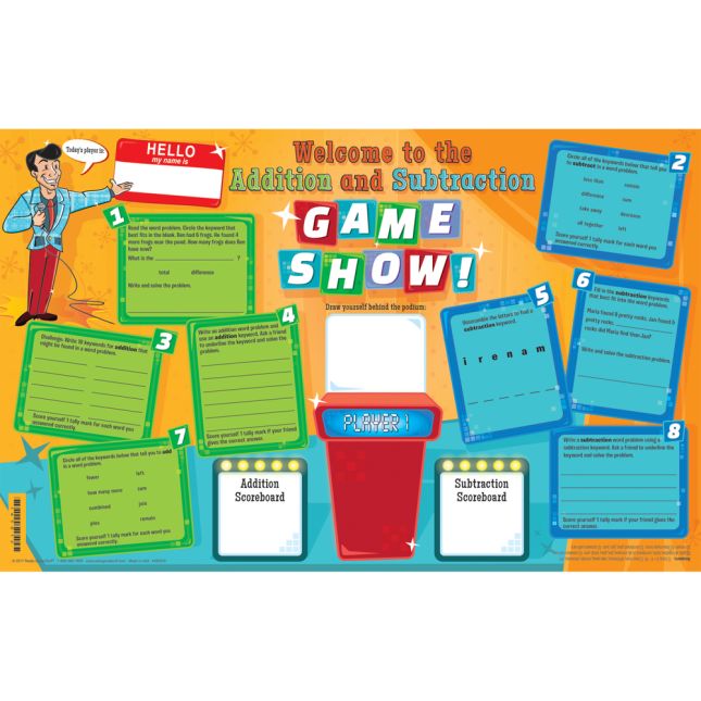 Addition-Subtraction Words Activity Mats - 24 activity mats