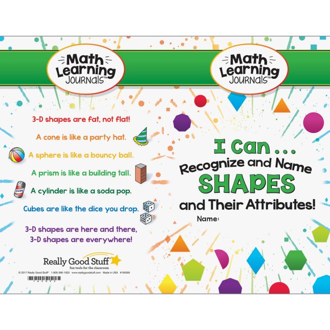 Math Learning Journals™ - I Can Recognize And Name Shapes And Their Attributes! - 24 journals