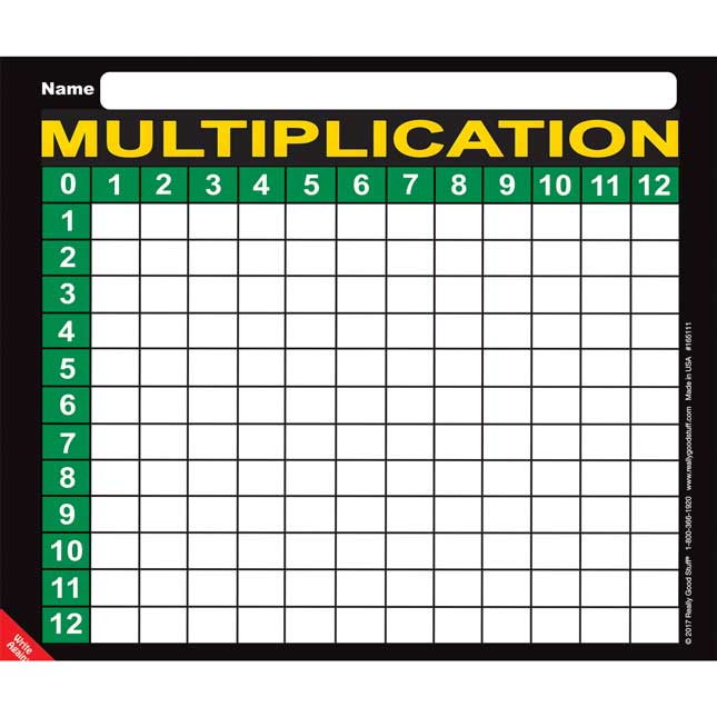 Multiplication Grid And Write Again® Mats