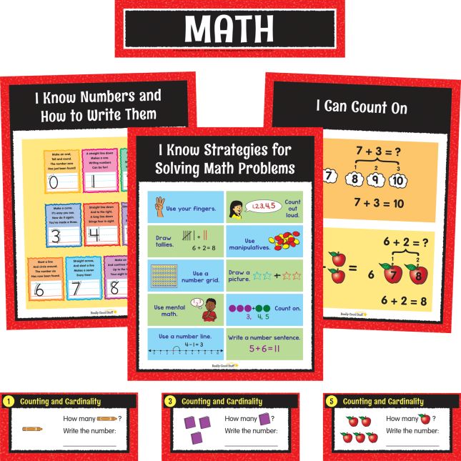 Math Center Work Office Cards - Grade K - 30 cards