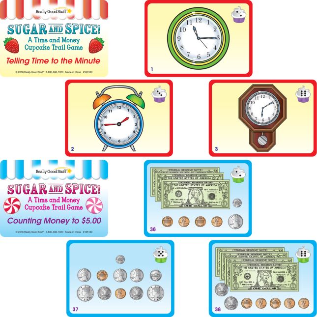 Really Good Stuff® Sugar And Spice! A Time And Money Cupcake Trail Game - 1 game