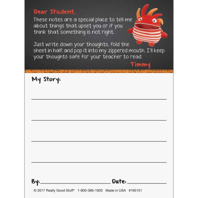 Meet Timmy The Tattle Monster Notepad Refill - 100 notes