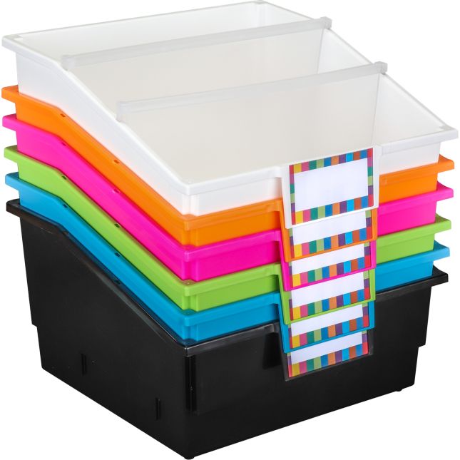 Really Good Stuff® Picture Book Bins - Neon Pop - Set of 6