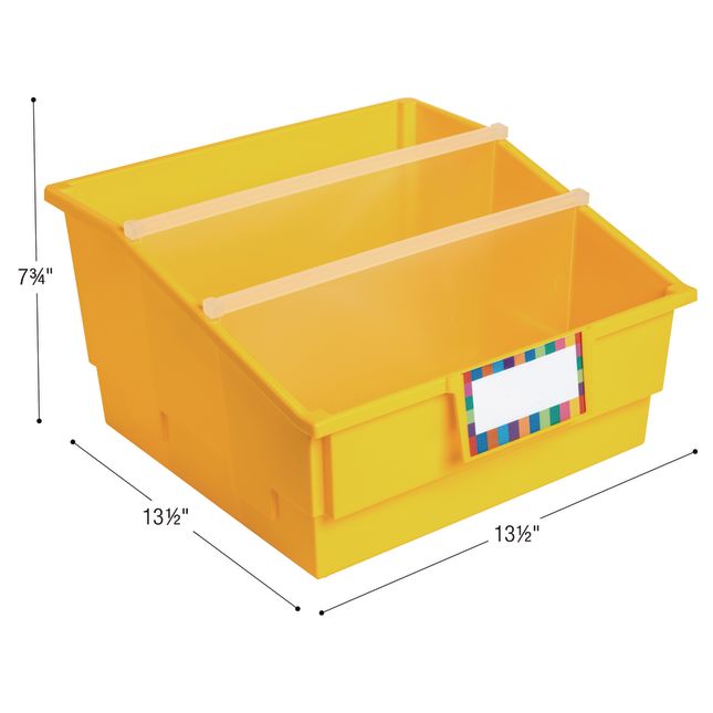 Really Good Stuff® Picture Book Library Bins with Dividers - Primary Set Of 4