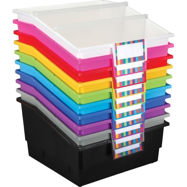 CraftyBook All Occasion Card Storage Box - Rainbow Plastic Organizer  Assorted Card Box with 6 Adjustable Dividers : : Office Products