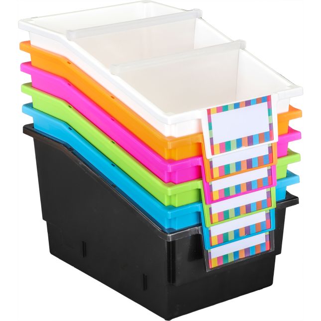 Classroom Stacking Bins, Set of 12 - Neon Green by Really Good Stuff