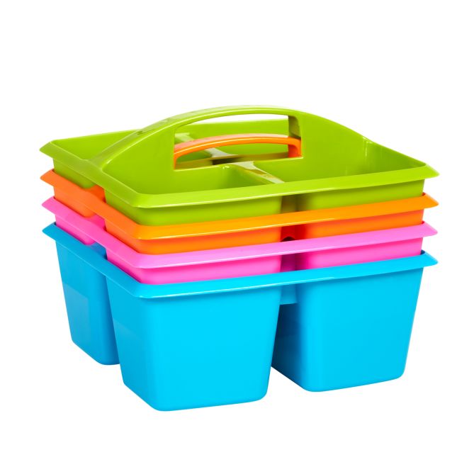 3 Compartment Small Art Caddy Available in blue, green, red, and