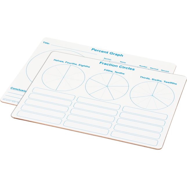 Fraction Circles - Percent Graph Dry Erase Boards - 6 boards