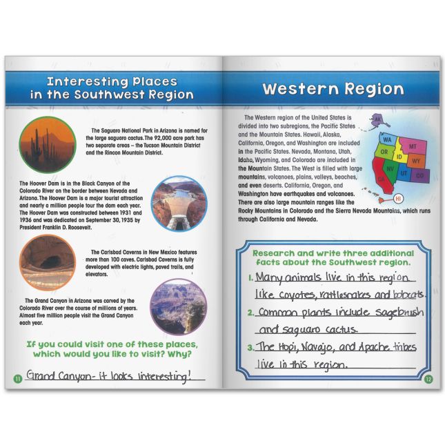 Social Studies Learning Journals™ - Regions Of The United States - 24 journals