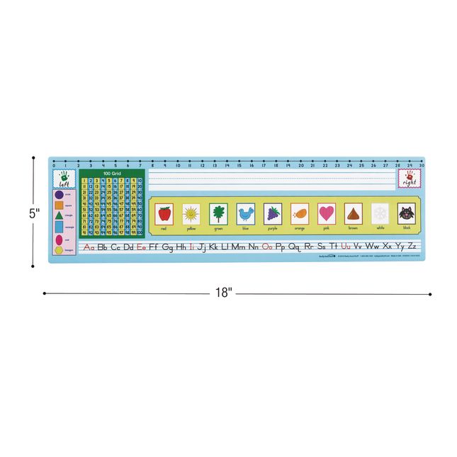 Zaner-Bloser 100-Grid with Number Line Self-Adhesive Vinyl Desktop Helpers™ - Set Of 24