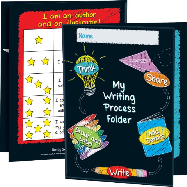 Early Writing Process Tri-Fold 3-Pocket Folders - 12 folders