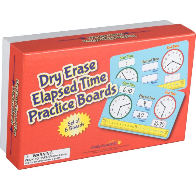 Dry Erase Elapsed Time Practice Boards - 6