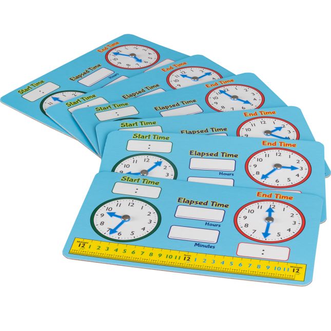 Dry Erase Elapsed Time Practice Boards - 6 boards