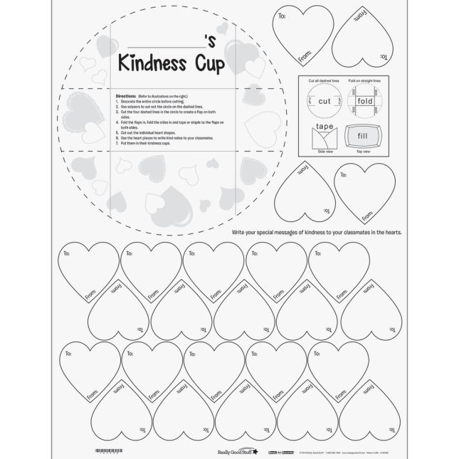 Ready-To-Decorate® Kindness Cups - 24 sets of cups and hearts