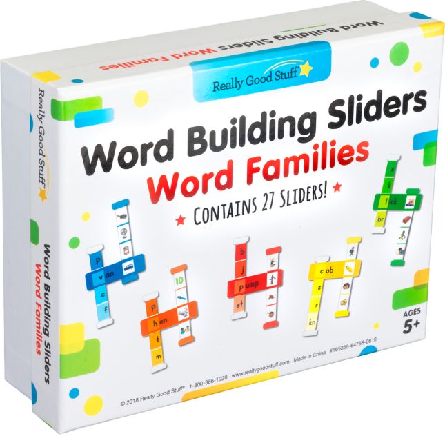 Really Good Stuff® Word Building Sliders: Word Families - 27 sliders_0