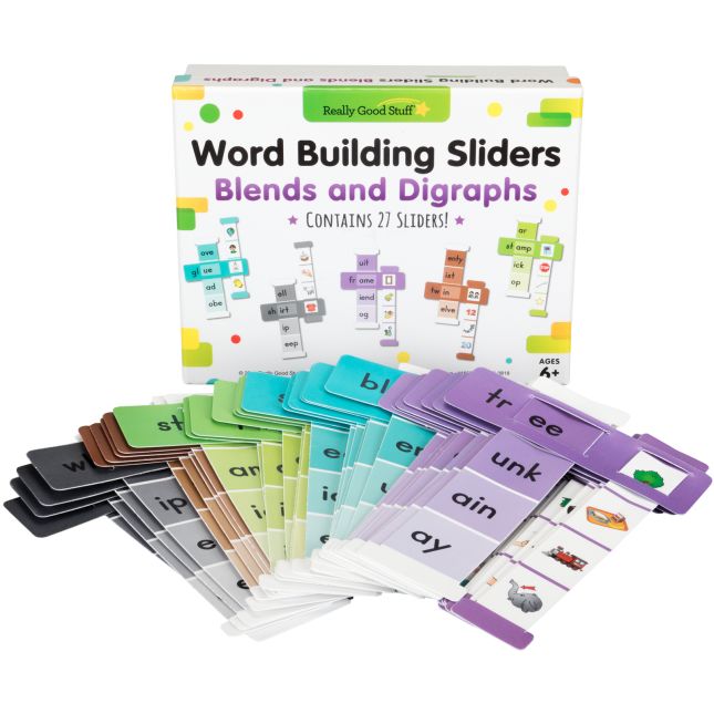 Word Building Sliders: Blends and Digraphs - 27 sliders