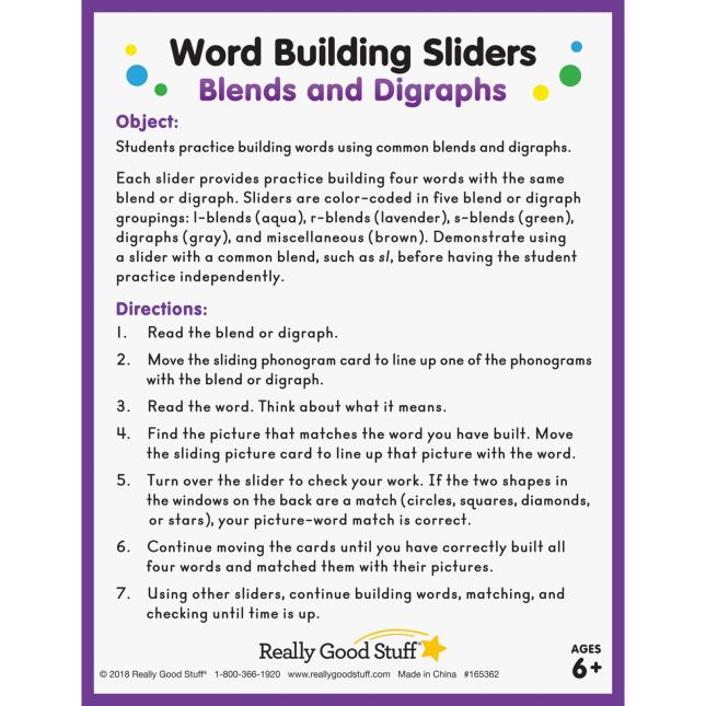 Word Building Sliders: Blends and Digraphs - 27 sliders