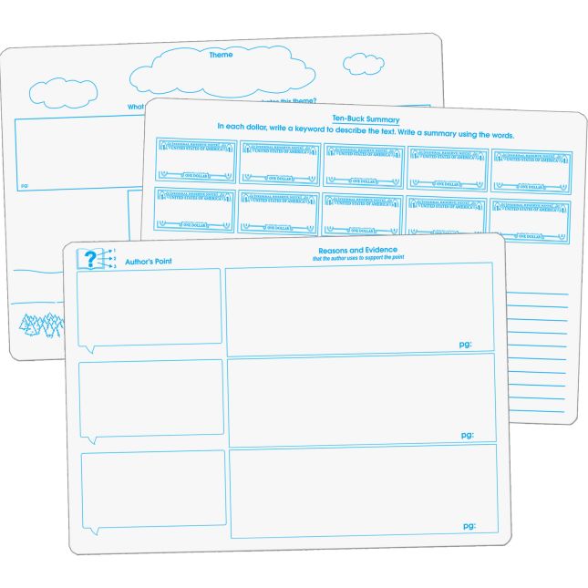 Comprehension Graphic Organizer Dry Erase Boards Text Evidence Set